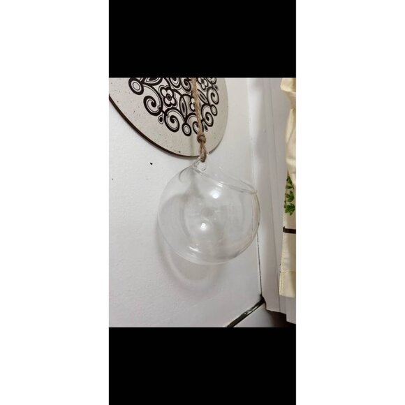 Set of Vintage Inspired Hanging Glass Bubble Planters  Globe Wall/Window Planter - Picture 4 of 6